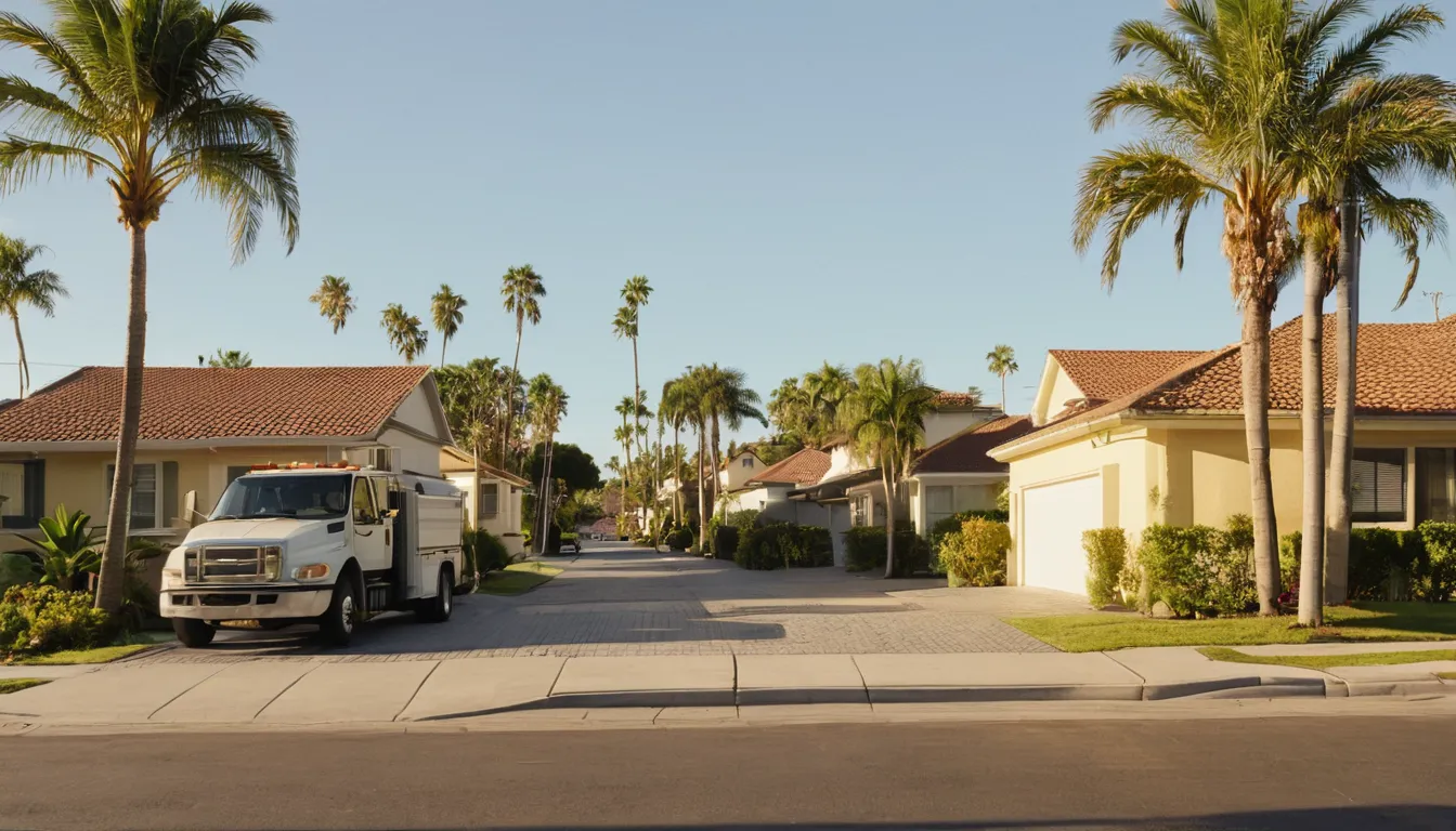 A quiet St. Petersburg neighborhood with homes served by local providers